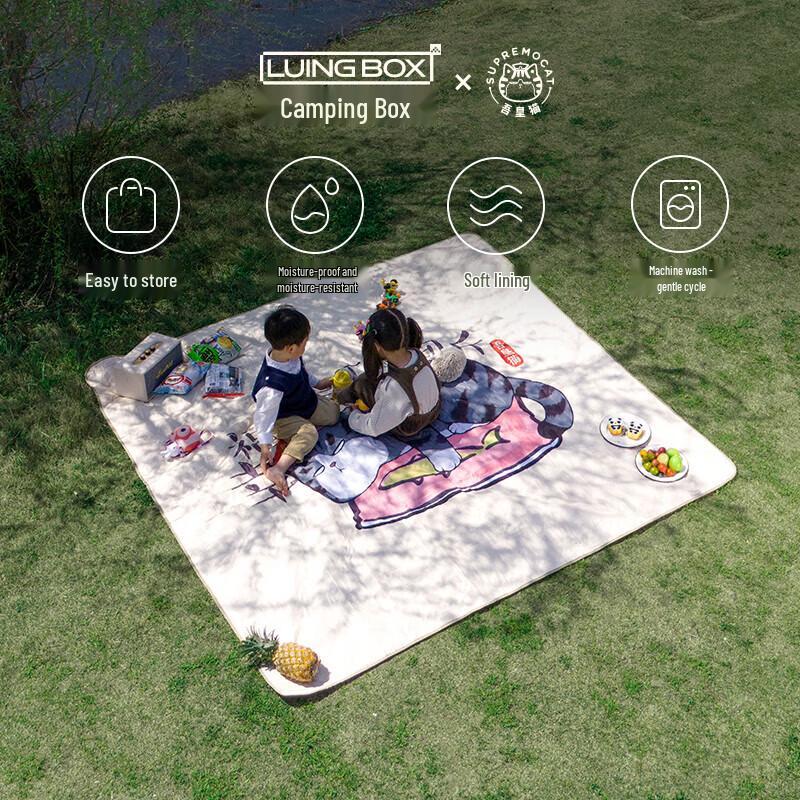 LUING BOX Portable Outdoor Plaid Picnic Mat