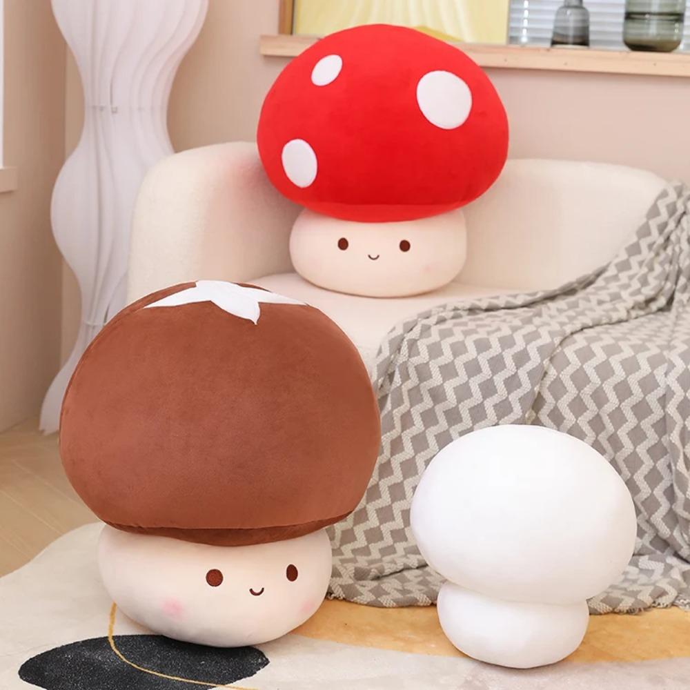Cute Plush Mushroom Pillow Stuffed Plant Mushroom Soft Doll Creative Mushroom Toy Kids Home Decor Gift for Boys Girls