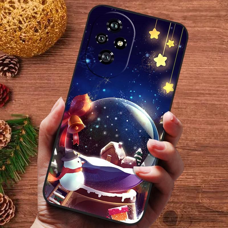 Christmas Silicone Soft Case for Honor 200 Pro 200 Lite 5G 90 Smart X5B Plus Cover Bumper for Honor X6B X6A Cute Bumper Funda