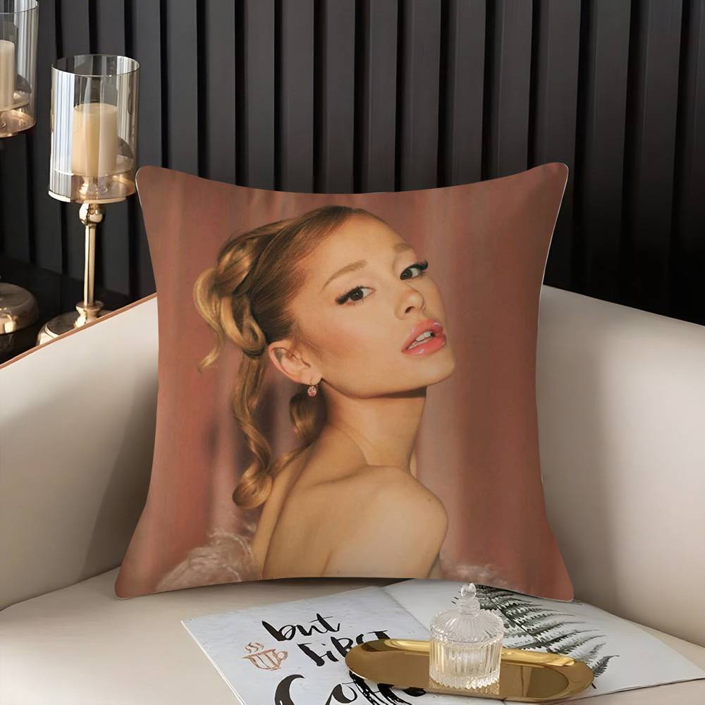 Singer A-Ariana G-Grandes Pillow Case Home Dorm Chair Back Short Plush Double-Sided Printing Office Nap Time Cushion Cover