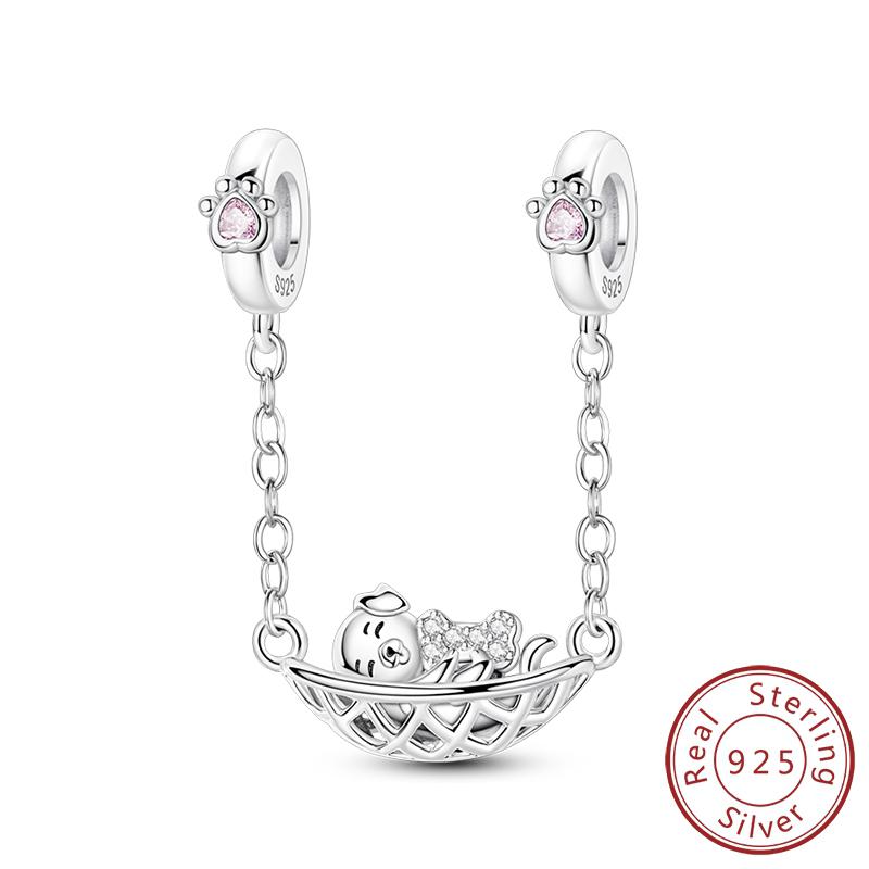 S Copper Charms Pendant Capybara Sausage Dog Animal Safety Chain Beads Fit Original Bracelet Women Jewelry