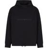 Emporio Armani FW24 Solid Color Letter Logo Embroidered Loose Fit Long Sleeve Hoodie Men Hoodies Black 6D1MA0-1JHSZ-0999