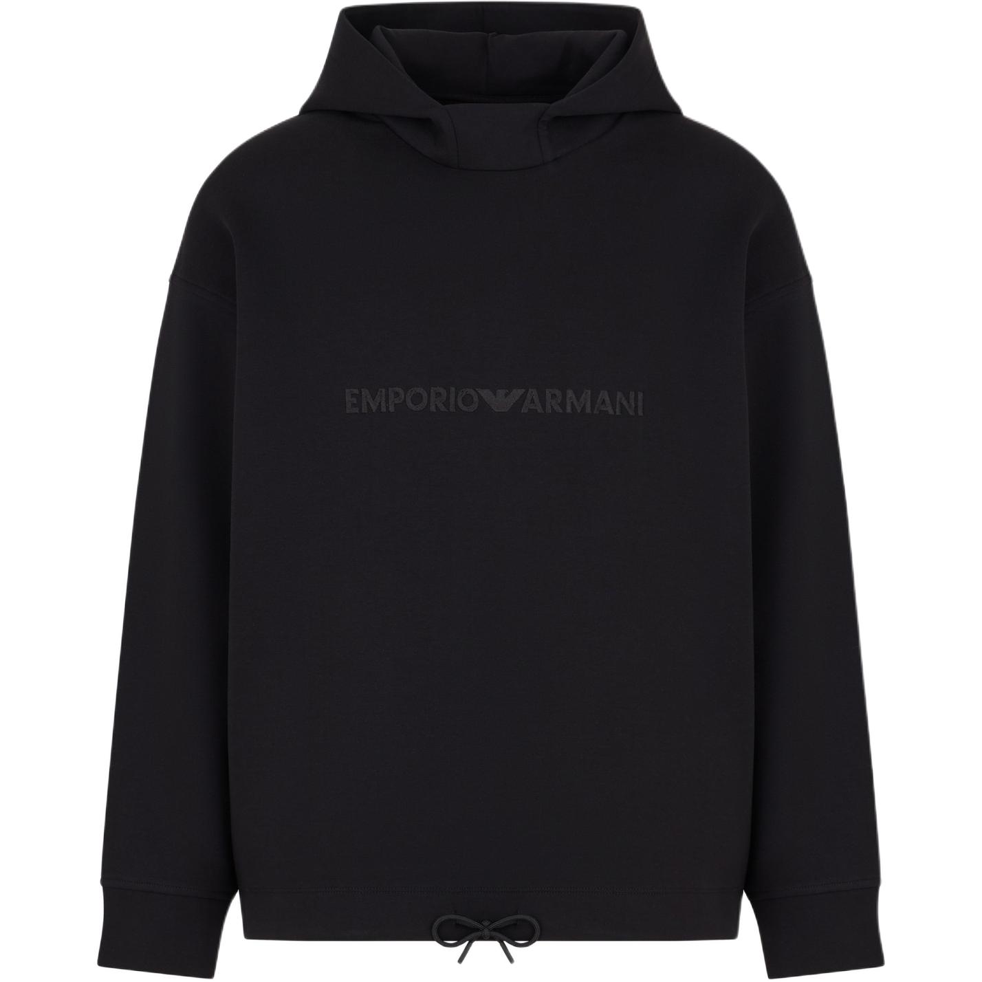 

Emporio Armani FW24 Solid Color Letter Logo Embroidered Loose Fit Long Sleeve Hoodie Men hoodies Black 6D1MA0-1JHSZ-0999 XXL