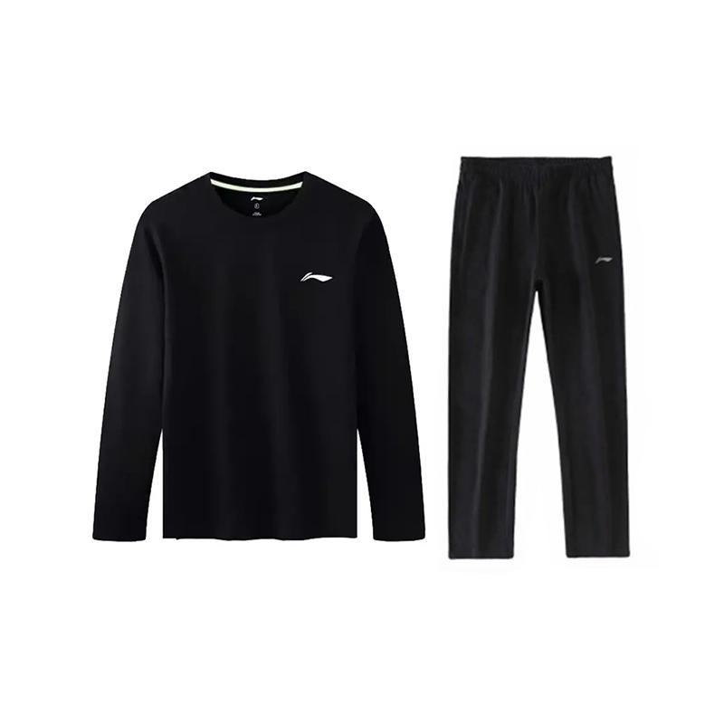 Li Ning Casual Sportswear Unisex Black+Black YTLV059-1+AKLU881-1 M