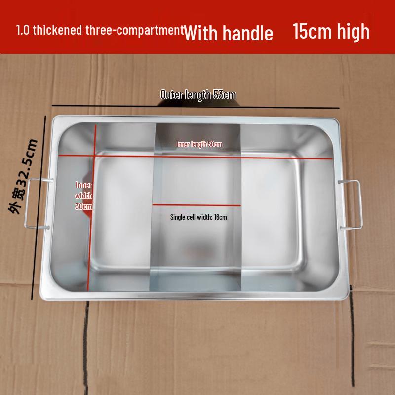 Zhebu Stainless Steel Divided Food Tray