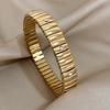 AENSOA Vintage Elastizität Edelstahl Armreifen Armband für Damen Klassisch Herz Quadrat Verstellbares Armband Wasserdichter Armreif