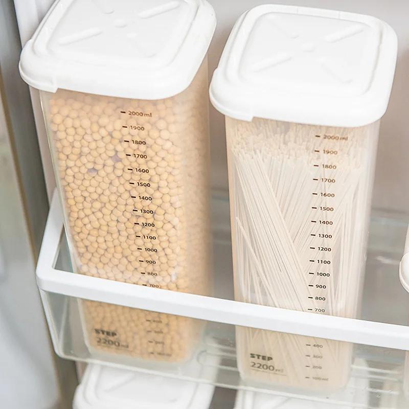 Plastic Sealed Cans Kitchen Storage Box Transparent Food Canister Keep Fresh New Clear Container In Different Capacity