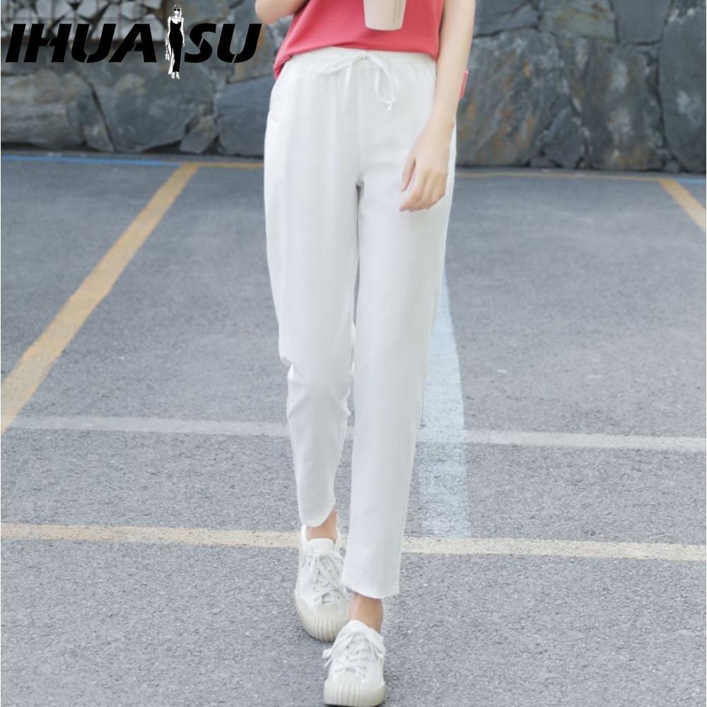 

IHUASU Women s Fashion Casual Solid Color Print Pants & Capris XXL белый