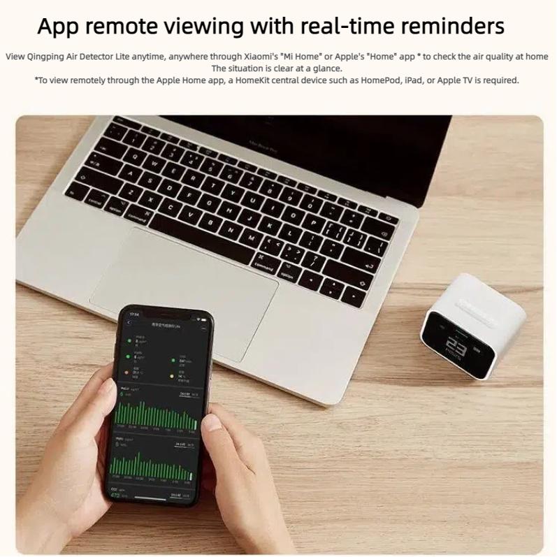 Xiaomi Qingping Air Detector Lite, Real-time Air Quality Monitor for PM2.5 CO2 TVOC Temp & Humidity with Retina IPS Touch Screen