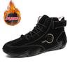Winter Men's Boots Handmade Stitch Fall Trekking Men Ankle Boots with Fur Men Sneakers Warm Brown Leather Boots Botas De Hombre