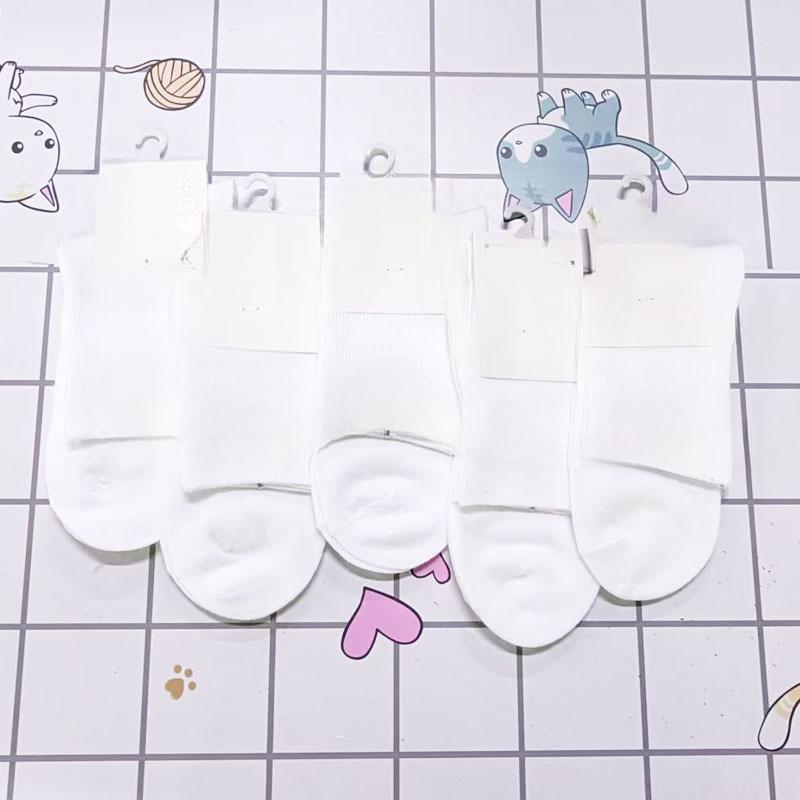 Ladies Spring and Summer Thin Simple Breathable Loose Mouth Cotton Socks