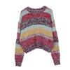 2024 Autumn/Winter Women's Korean Retro Cherry Knit Pullover Sweater
