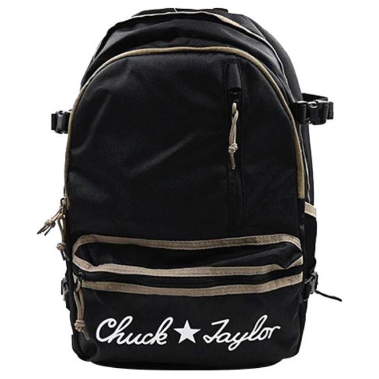 New Converse Polyester Backpack Regular Women's Black Brown 10023813-A01