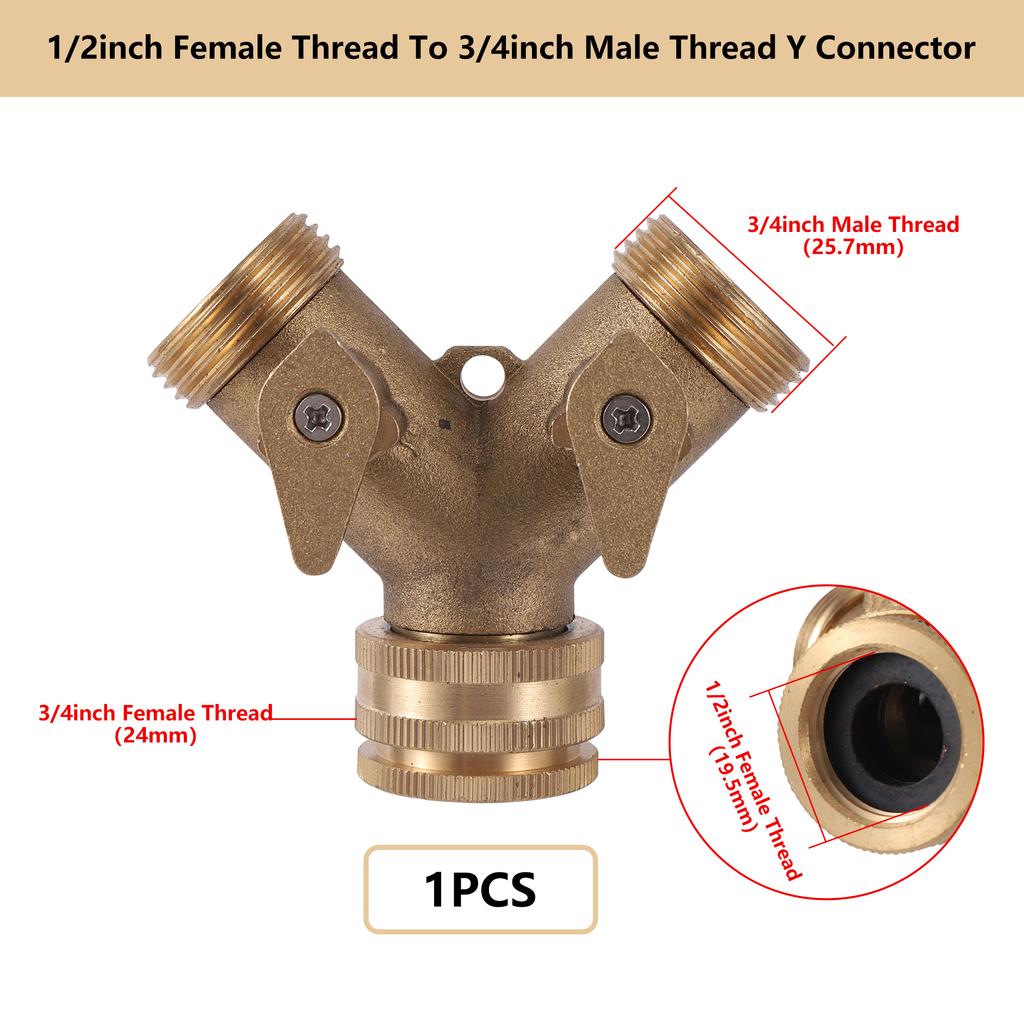 1/2" 3/4" 1" Threaded Brass Quick Connector M22/24 Nipple Fitting Garden Hose Quick Connect Faucet Adapter Water Hose Connector