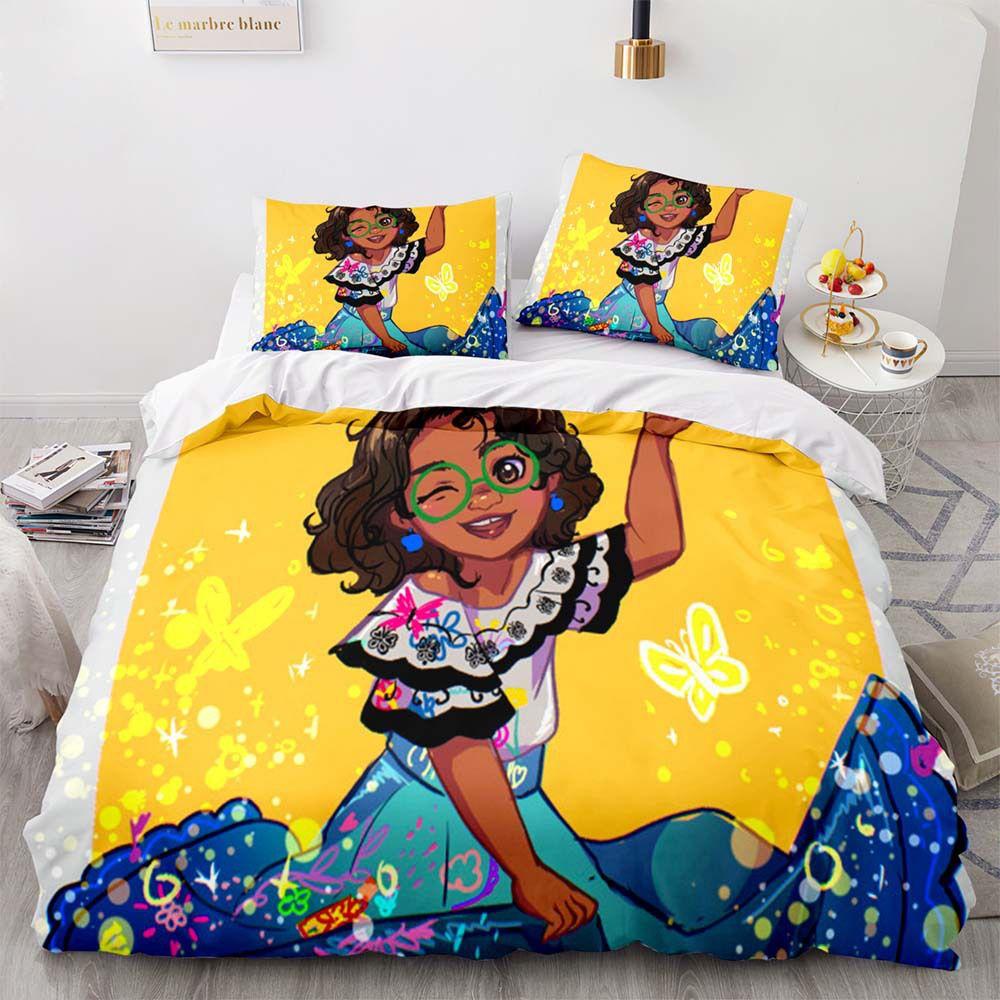 Disney Encanto Cartoon Print 2/3-pcs Bed Set Soft Bedding Set Cover