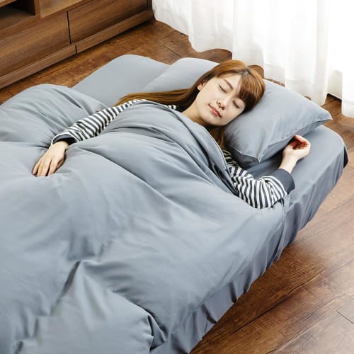 Iris Plaza 3-Piece Bedding Set, Double, for Western-Style Beds and Japanese-Style Futons, Includes Duvet Cover, Fitted Sheet, and Pillowcases, Machine