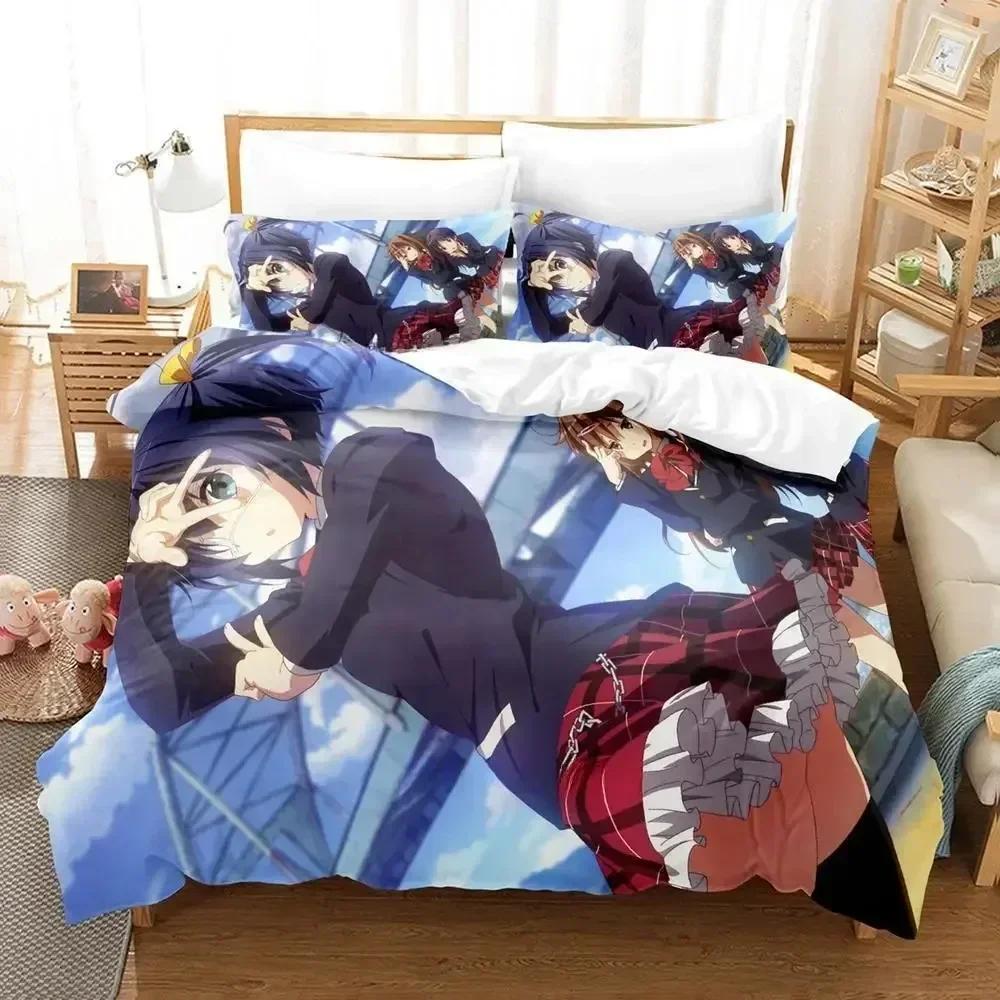 Kawaii Girl Love Chunibyo Other Delusions Bedding Set Printed With Pillowcase Duvet Cover Soft Queen King Size Bedclothes Home