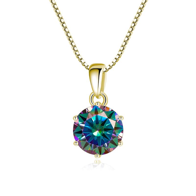 Butterflykiss 1 CT Real Moissanite Pendant Necklace For Women Top Quality 925 Silver Wedding Party Bridal Fine Jewelry