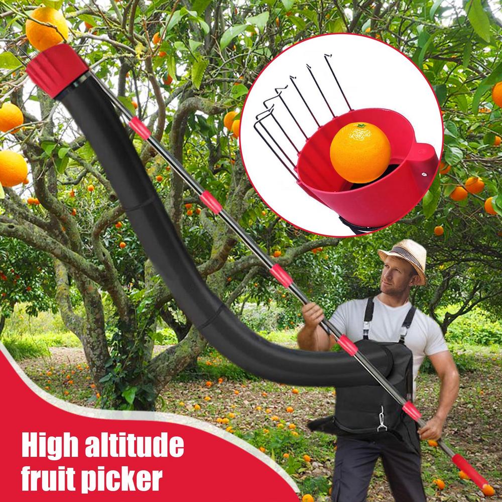 Fruit Tree Picker Fruit Catcher Adjustable Length 13Ft Equipment Tree Picker Adjustable Orange Picker With Collection Funnel And
