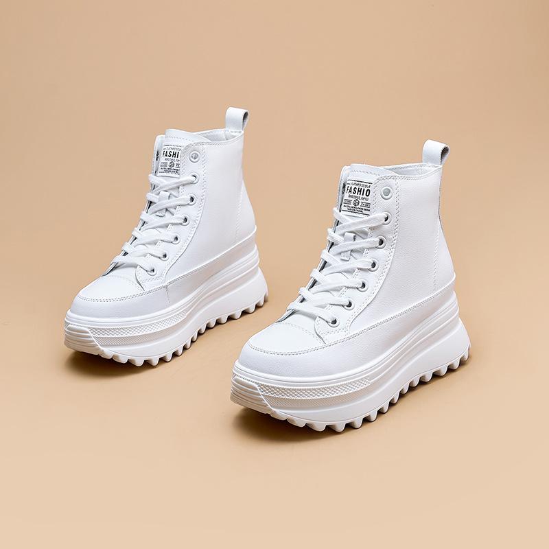 

High-top little white shoes women s 2025 autumn new thick-soled Korean version of versatile casual shoes popular small thick-soled increase 34 белый