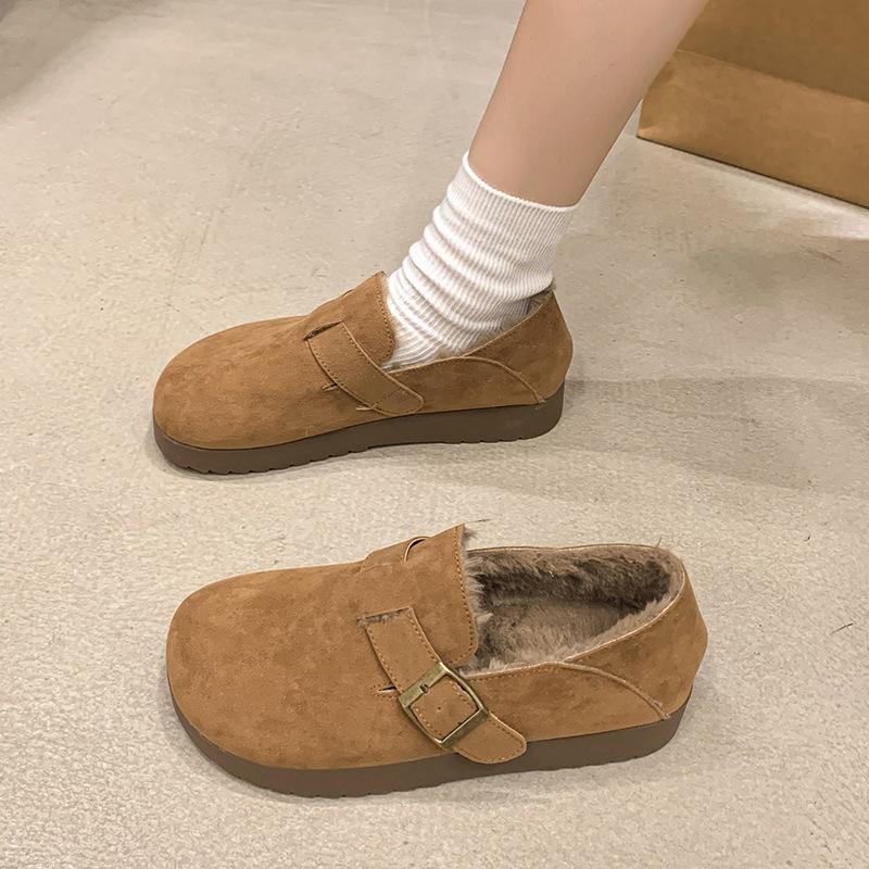 Women's Large Size Soft Sole Heightening Winter Warm Fur One Snow Boots Padded Lined Ankle Boots Anti-slip Hiking Casual Sports Cotton Shoes