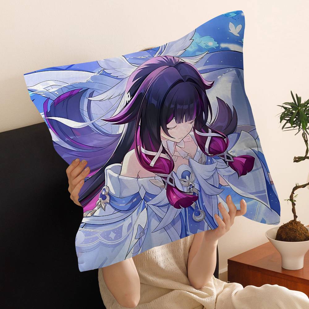 Genshin Impact Columbina Lucky Dragon Pillow Cover Sofa Cushion Cover Home Room Decoration Children Gift
