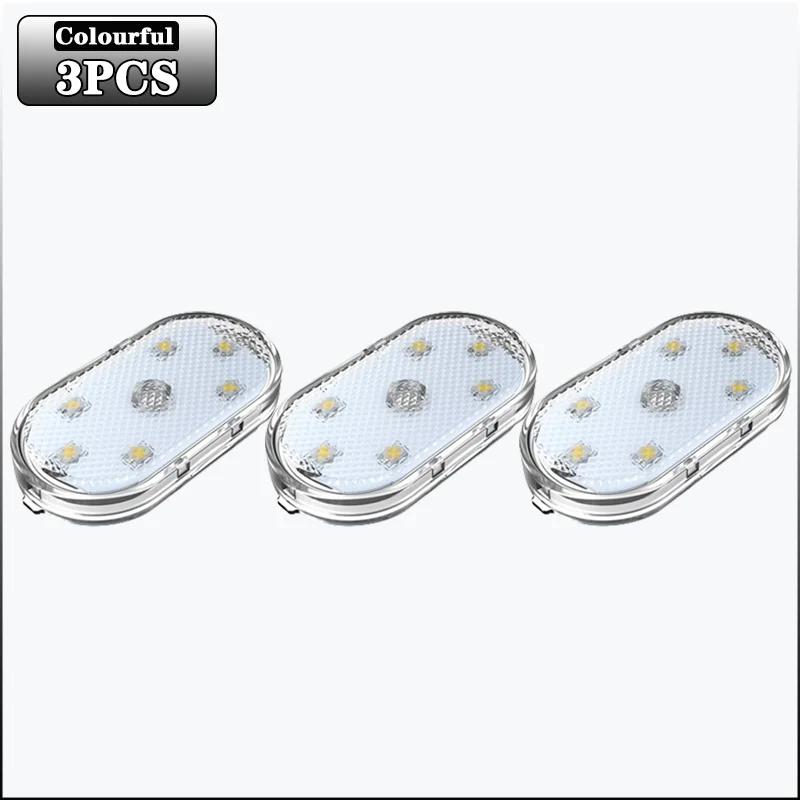 LED Car Touch Lights Rechargeable 7Colors Car Interior Dome Light Roof Ceiling Reading Lamps Trunk USB Direct Charging Mini Lamp