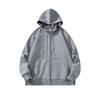 American Trendy Brand Heavy Plaid Hooded Cardigan Sweater Men'S Loose Zipper Shirt Flower Gray Jacket