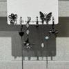 6pcs Set Personality Trend Dark Butterfly Heart Star Cross Tassels Zircon Stud Earrings for Women Hip-hop Rock Y2K Jewelry Gift