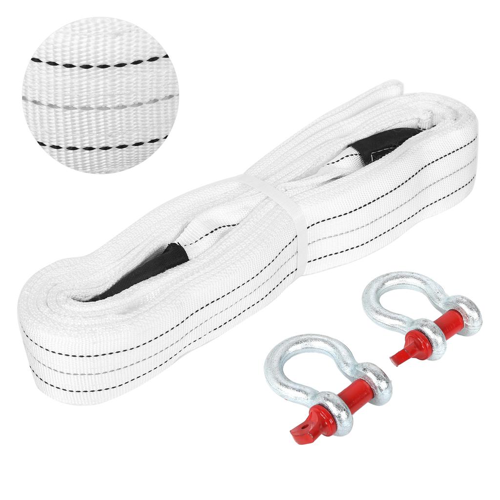 5 m Dragkabel 18 Ton Kraftig Bilbogseringsrem med Stål U-formade Krokar för Nödsituationer