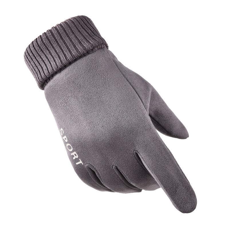 

Замшевые термоперчатки для мужчин и женщин, зимние нескользящие и морозостойкие перчатки для сенсорного экрана для занятий спортом на открытом воздухе, перчатки для электромобиля one size