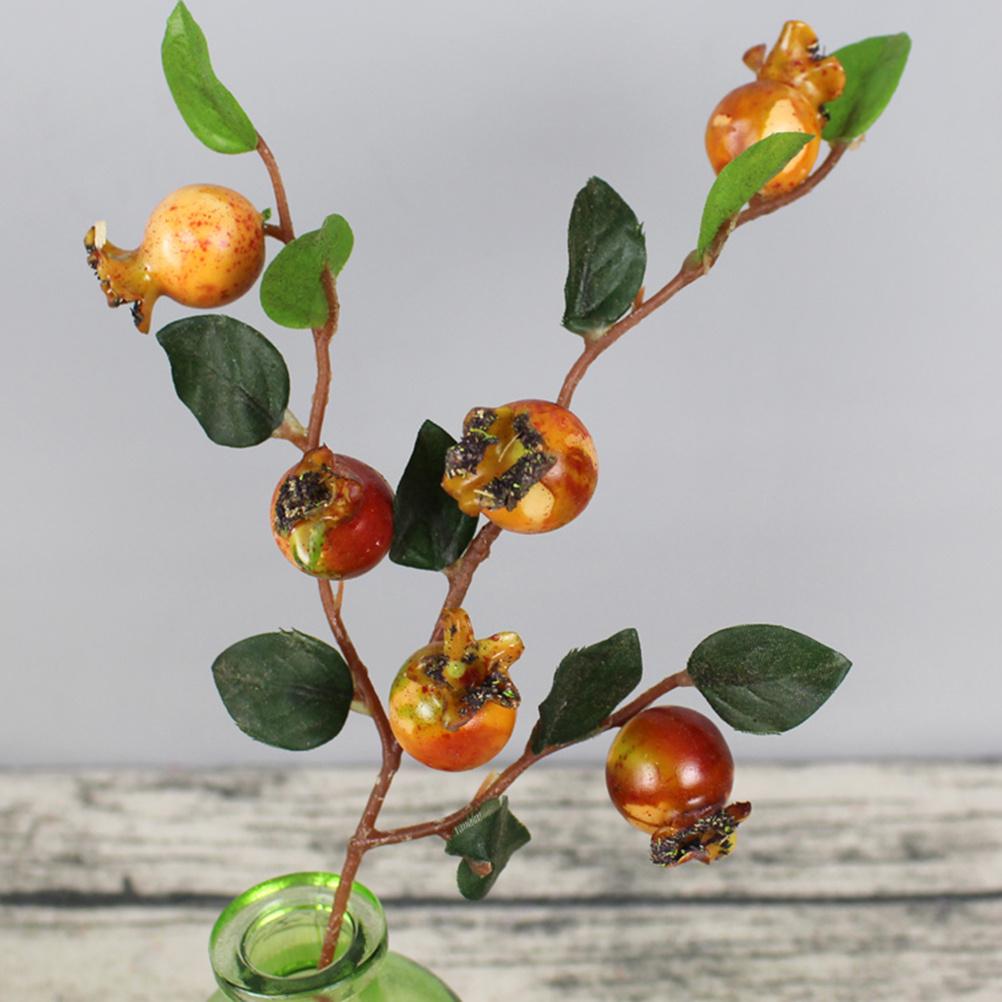Group of 5 Artificial Rosehip Berries Glossy Finish Christmas Holly Alternative Floral Accessories Home Decor