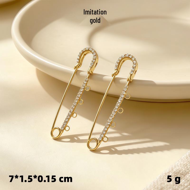 Korean Style Rhinestone U-Shaped Brooch Pin & Waist Cincher Scarf Buckle