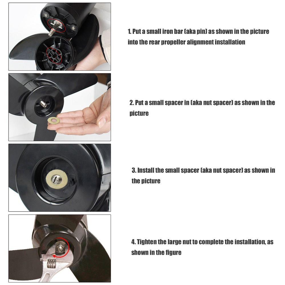 Langlebiger 2-Blatt Außenborder-Propeller Marine Elektrischer Trolling-Motor Propeller 24V Motoren