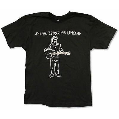 Men s John Mellencamp Call Me Guitar Man Sketch T-shirt Small Black M