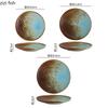 Kiln Changes Retro Ceramic Shallow Plate Steak Plate Sushi Plate Salad Plates Dessert Dish Molecular Cuisine Creative Tableware