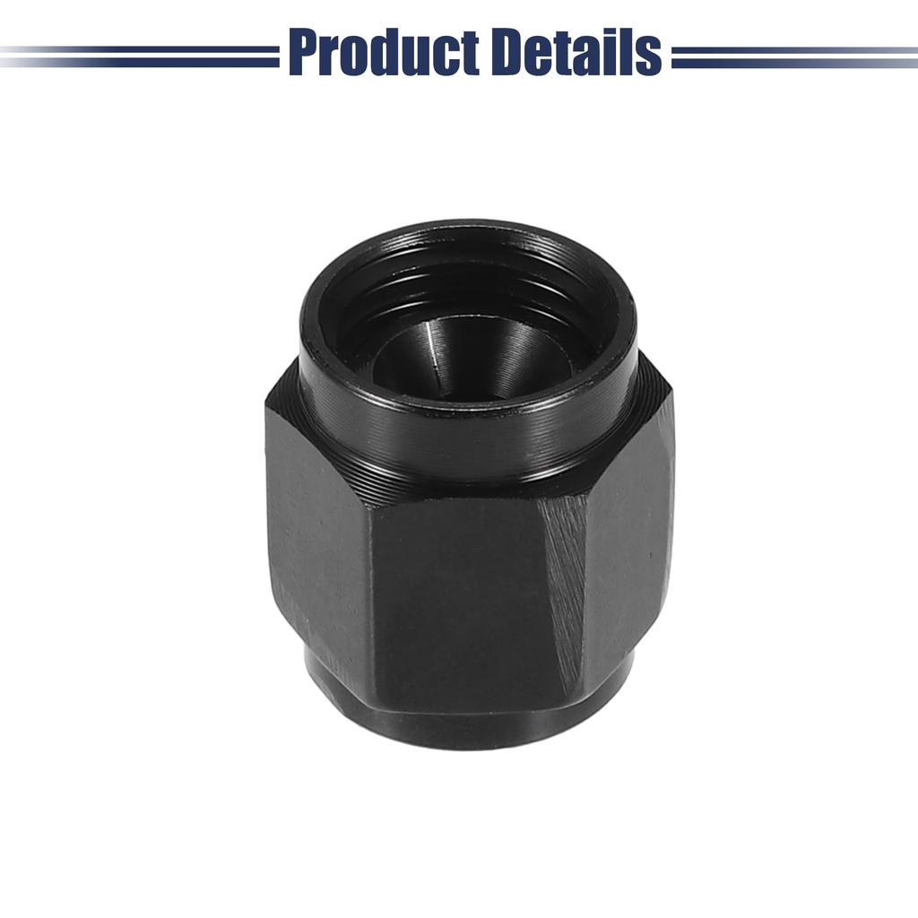 ACROPIX Female Flare Cap Port Plug Block Off Fitting Nut Adapter Universal Black 4pcs AN4