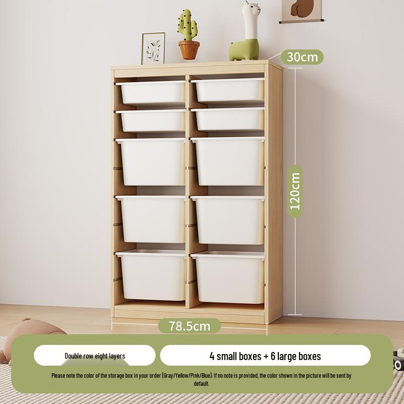 Children's Solid Wood Toy & Book Storage Shelf and Cabinet