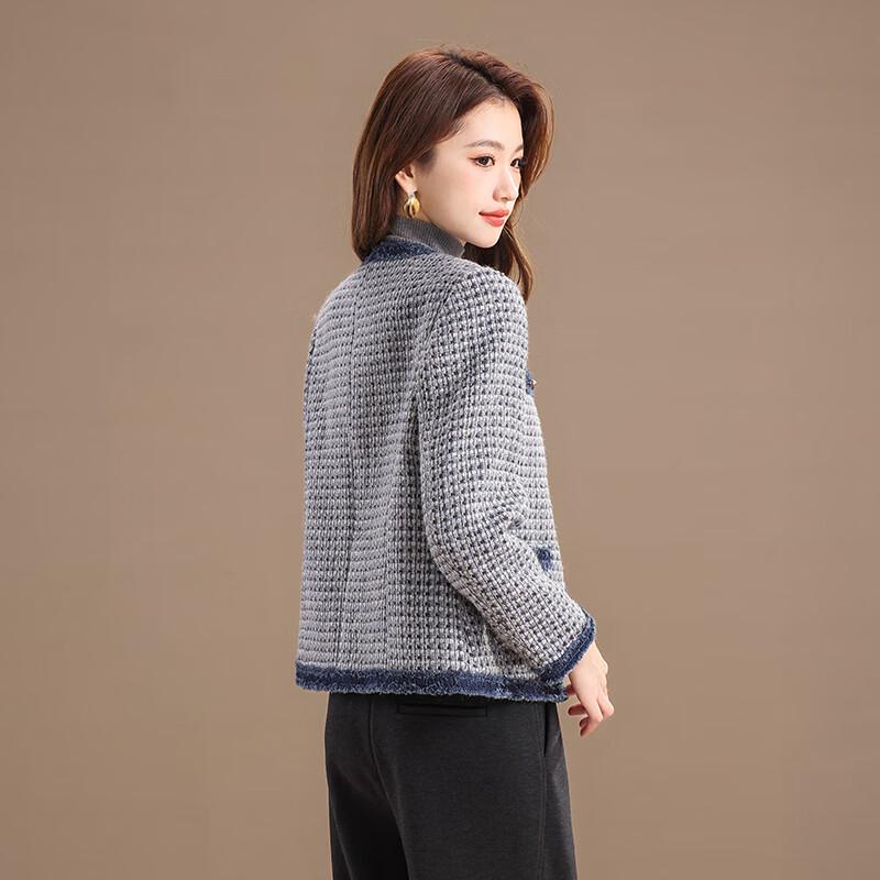 Qianbainian Women's French Retro Tweed Jacket
