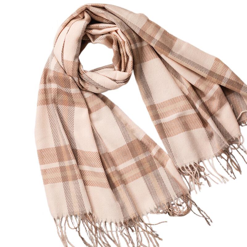 ELSYALN Skin-Friendly Plaid Large Scarf
