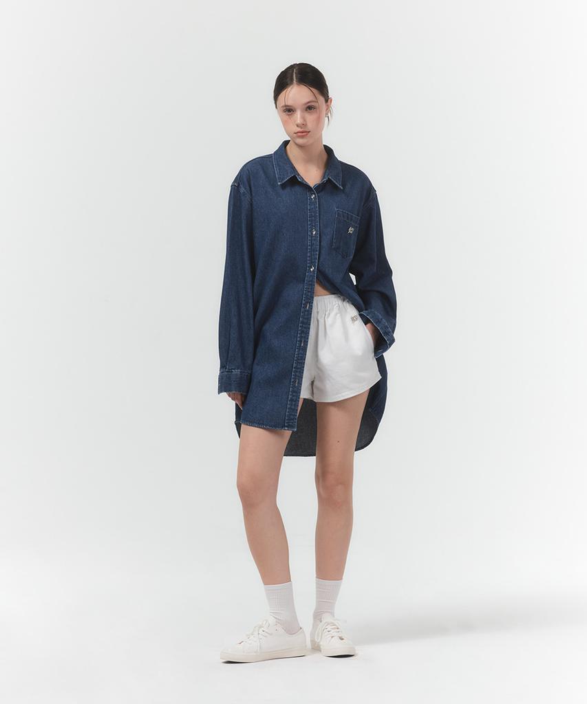 Potipo [W] Oversized Linen Denim Shirt Dress