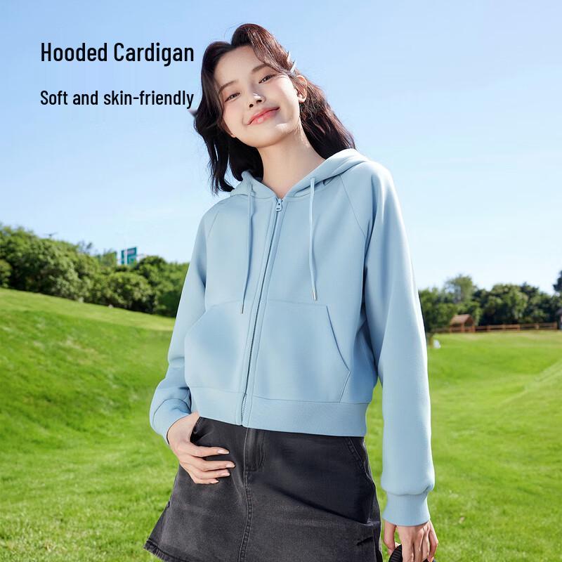 Baleno Women's 2025 Autumn Short Hooded Cardigan Jacket