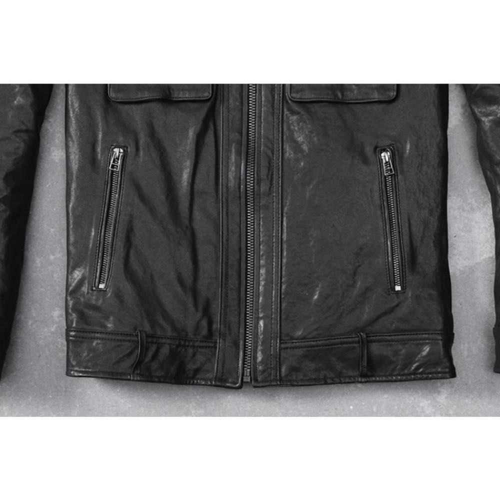 Chinese Size Men Leather Jacket Style Genuine Cowhide Soft Slim Fit Spring Autumn