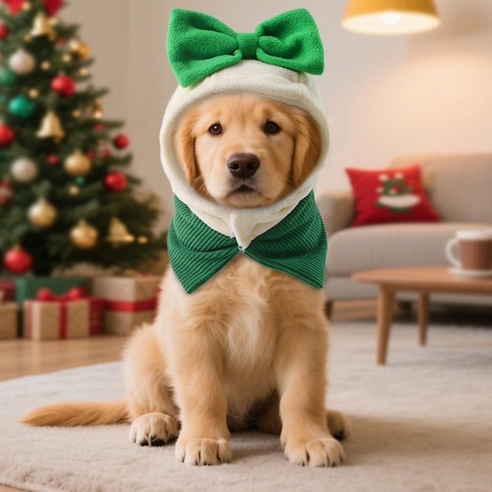 Fashion Dog Christmas Hat Warm Cute Cat Costume Decorative Bow Pet Headgear Christmas Party
