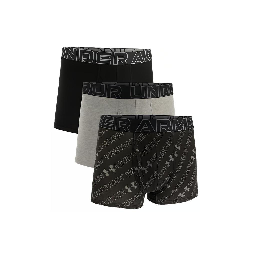 Under Armour Pružné pánské boxerky s potiskem písmen, tříbalení 1387428-001