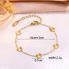 Luxury Fashion 18K Gold Plated Stainless Steel Five-leaf Flower Mini Bracelet Necklace for Women Exquisite Five-leaf Jewelry