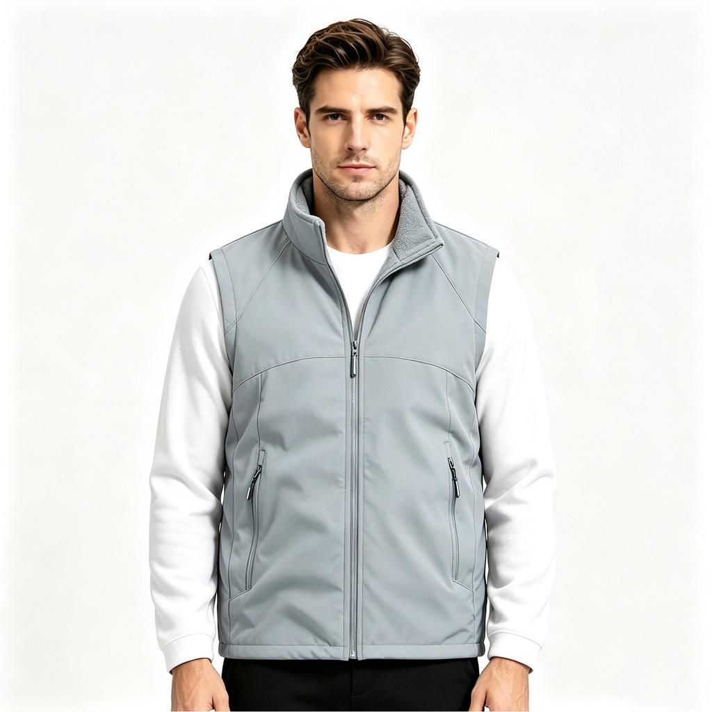 Men's Fall Winter Stand Collar Outdoor Casual Sports Vest with Sleeveless Design for Everyday Wear