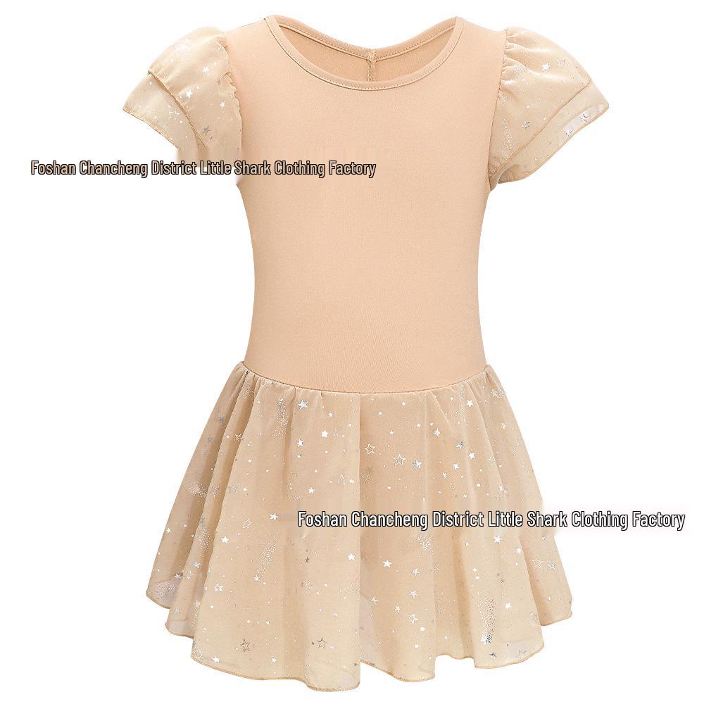 Girls Heart Cutout Princess Dance Leotard with Chiffon Sequin Skirt 140 cm