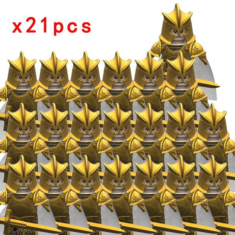 MOC Thrones Golden Armor Warrior Guard Jaime Lannister Barristan Selmy Meryn Trant Building Blocks Mini Action Figure Toys