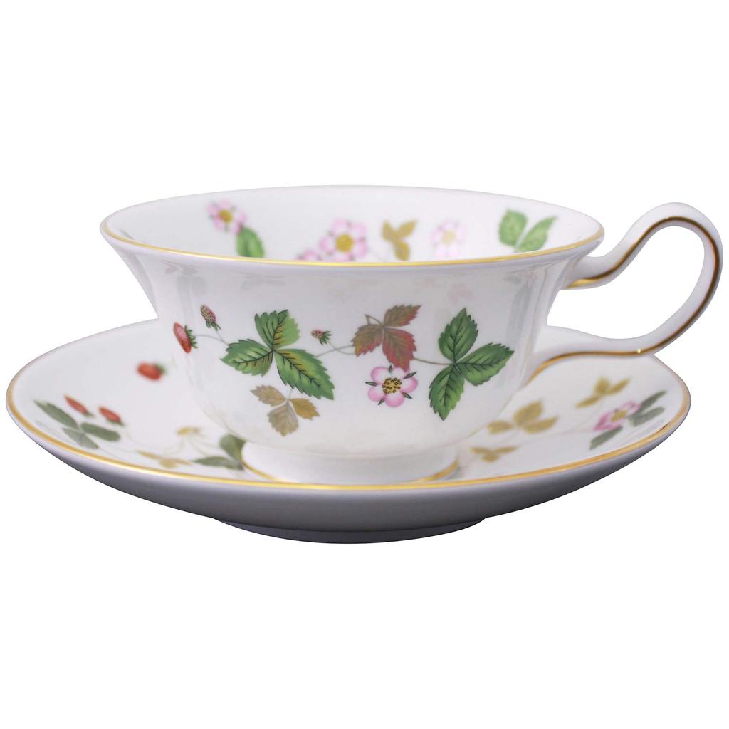 [Officially Imported] Wedgwood Wild Strawberry Cup & Saucer (Peony) Wedding Gift 1053287
